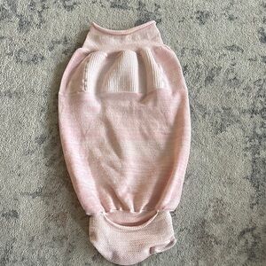 Cozy Pink Knit Baby Swaddleni